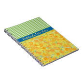 Custom Daffodien und Karo Gingham Notebook Notizblock (Rechte Seite)
