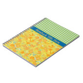 Custom Daffodien und Karo Gingham Notebook Notizblock (Linke Seite)