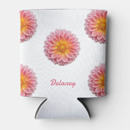Custom Dahlia and Dew Drops Dosenkühler (Vorderseite)