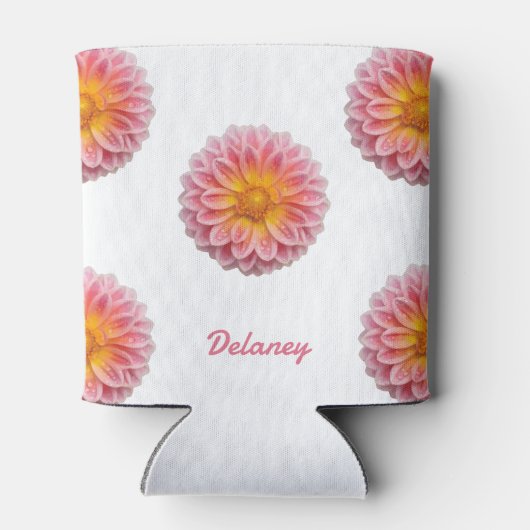Custom Dahlia and Dew Drops Dosenkühler (Rückseite)