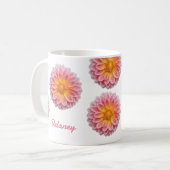 Custom Dahlia and Dew Drops Kaffeetasse (Vorderseite Links)