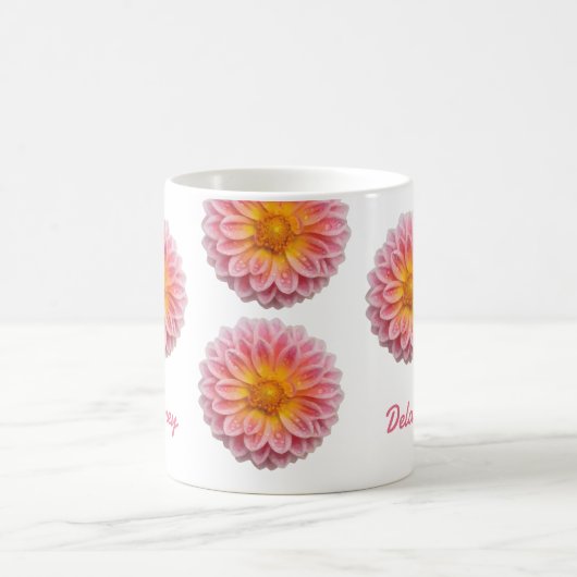 Custom Dahlia and Dew Drops Kaffeetasse (Mittel)