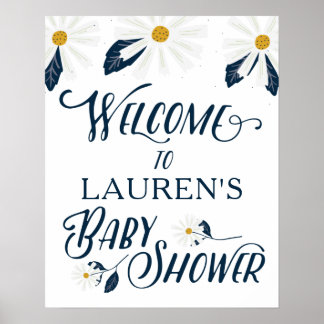Custom Daisy Baby Dusche Willkommenspender Poster
