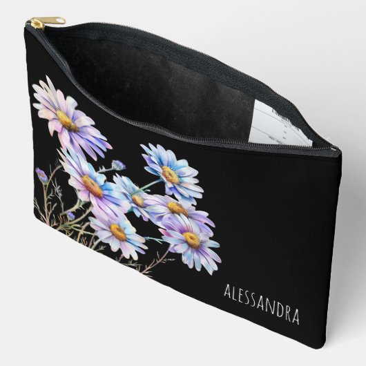 Custom Daisy Floral Makeup Bag for Mama & Women Zubehörtasche (Offen)