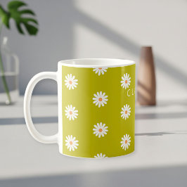 Custom Daisy Mug with Name for Women, Female Daisy Kaffeetasse