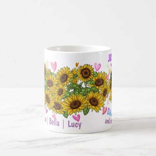 Custom Dalmatiner Lover Sonnenblumen Trainer Flora Kaffeetasse (Mittel)