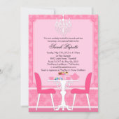 Custom Damask and Chandelier Bridal Tee Party Einladung (Vorderseite)