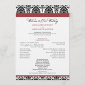 :custom: Damask black/red Wedding Program Programm (Vorderseite)