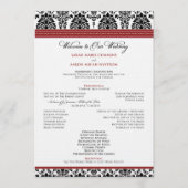 :custom: Damask black/red Wedding Program Programm (Vorderseite)