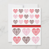 Custom Damask HerzValentinus Einladung (Rückseite)