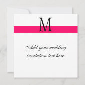 Custom Damask Monogram Wedding Hot Pink Einladung (Rückseite)