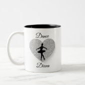 Custom Dance ,Dance Sparkle Herz Sparkling Sliver Zweifarbige Tasse (Links)