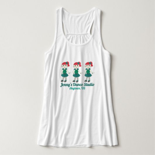 Custom Dance School Studio Steche Tanzlehrerin Gir Tank Top (Design Vorderseite)