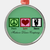 Custom Dance Studio Company Silbernes Ornament (Vorne)