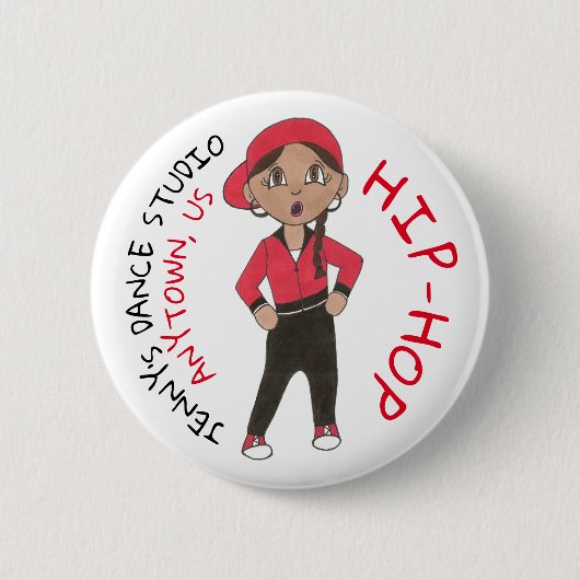 Custom Dance Studio Hip Hop Hiphop Dancer Team Button (Vorderseite)