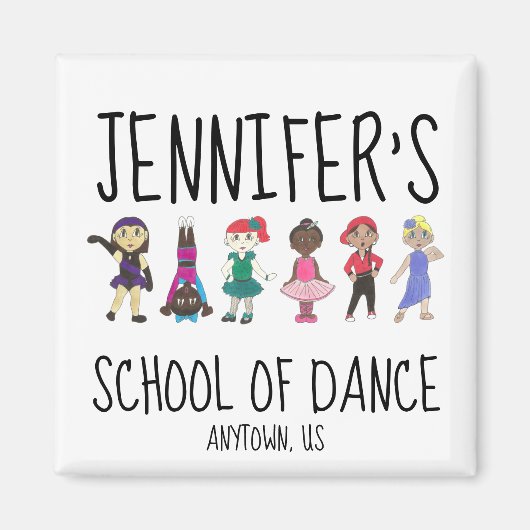 Custom Dance Studio School Lehrer Erwägung Ballet Magnet (Vorne)