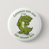 Custom Dancing Crocodile Cartoon Button (Vorderseite)