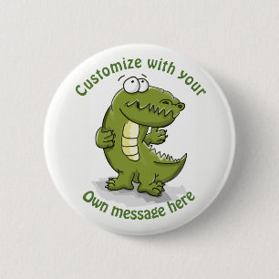 Custom Dancing Crocodile Cartoon Button