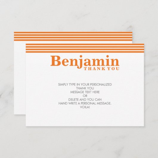 CUSTOM DANK IHNEN NOTIEREN coolen modernen fett-Na Dankeskarte (Vorne/Hinten)