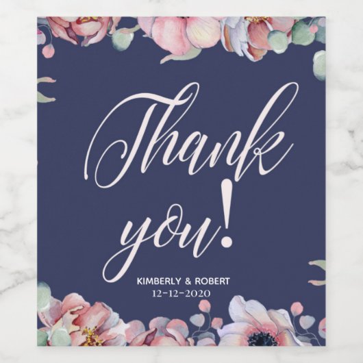 Custom DANK YOU Wedding Weinetikett (Einzelnes Label)