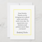 Custom Danke Card für Schulbusfahrerkarte (Rückseite)