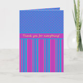 Custom Danke Card: Magenta und Blue Patterns (Vorderseite)