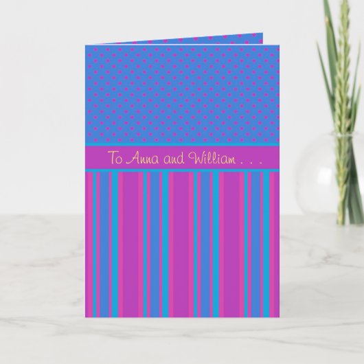 Custom Danke Card: Magenta und Blue Patterns (Vorderseite)