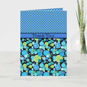 Custom Danke Card: Quirky Moons, Polka Dots
