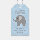 Custom danke Elefant Babydusche Gastgeschenk Geschenkanhänger (Vorderseite)