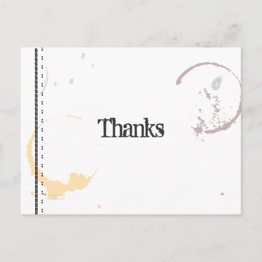 Custom Danke Grunge Coffe Stain Postcard Postkarte (Vorderseite)