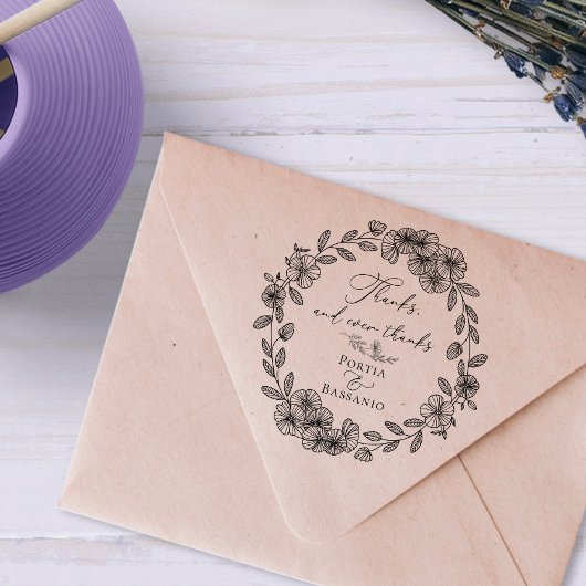 Custom danke Ihnen elegantes botanisches Zitat Gummistempel