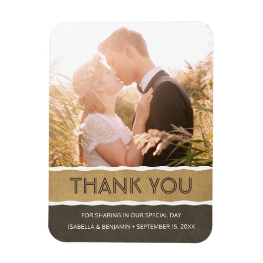 Custom Danke Magnet | Kühlschrank Wedding Foto (Vertikal)