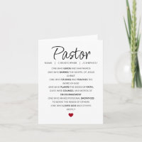 Custom Danke Pastor Grußkarte