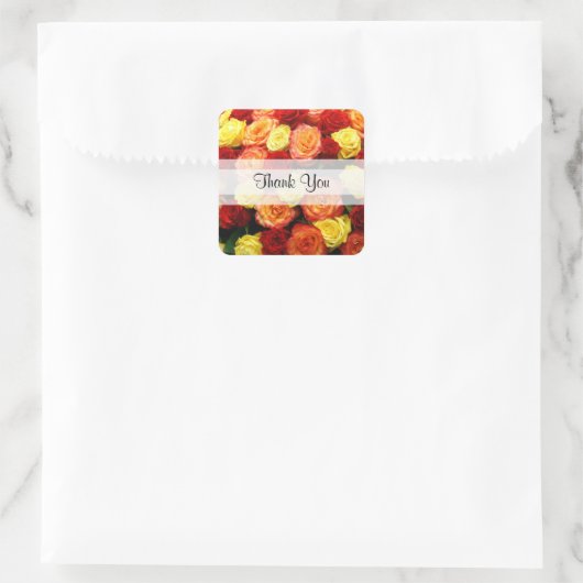 Custom "Danke" Rose Square Stickers (Tasche)