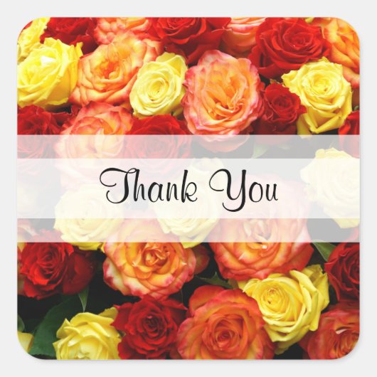 Custom "Danke" Rose Square Stickers (Vorderseite)