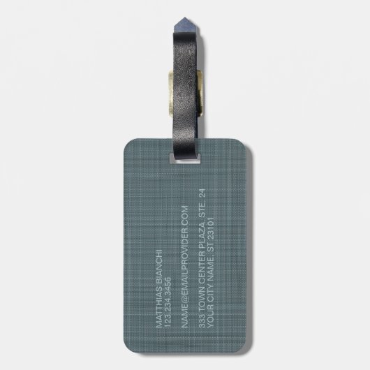 Custom Dark Aquamarin Blue Gray farbig Gepäckanhänger (Rückseite vertikal)