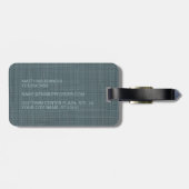 Custom Dark Aquamarin Blue Gray farbig Gepäckanhänger (Rückseite horizontal)
