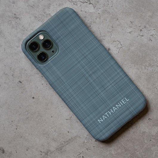 Custom Dark Aquamarin Blue Gray Texture Pattern Case-Mate iPhone Hülle