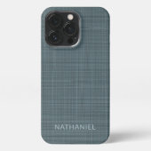 Custom Dark Aquamarin Blue Gray Texture Pattern iPhone Hülle (Rückseite)