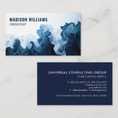 Custom Dark Aquamarin Blue Watercolor Beruflich Visitenkarte (Vorne/Hinten)