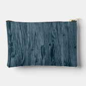 Custom Dark Aquamarin Blue Woodgrain Muster Zubehörtasche (Rückseite)