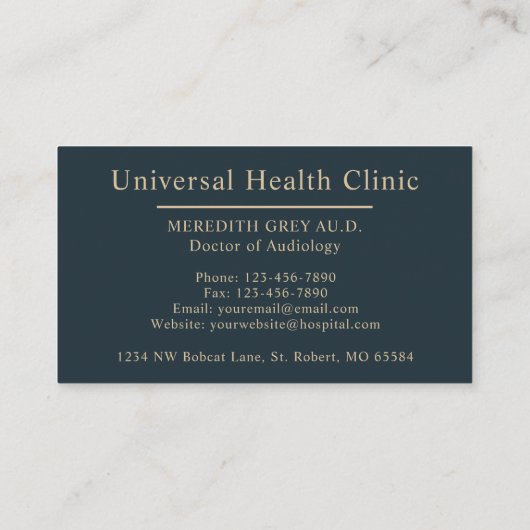 Custom Dark Aquamarin Green Brown Ärzte Extravagan Visitenkarte (Rückseite)