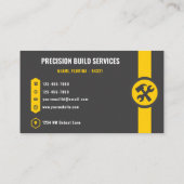 Custom Dark Black Yellow Construction Worker Visitenkarte (Rückseite)