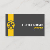 Custom Dark Black Yellow Construction Worker Visitenkarte (Vorderseite)