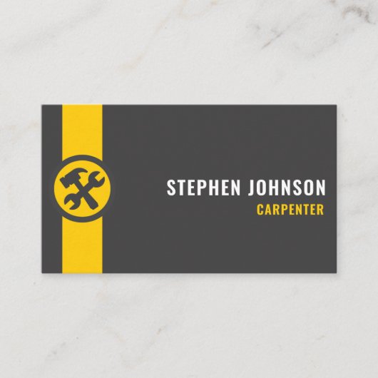 Custom Dark Black Yellow Construction Worker Visitenkarte (Vorderseite)