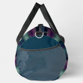 Custom Dark Blue Aquamarin Green Black Streifen Li Duffle Bag (Rechts)