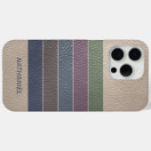 Custom Dark Blue Beige Brown Lila Green Stripes Case-Mate iPhone Hülle (Rückseite (Horizontal))