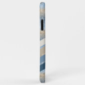 Custom Dark Blue Gray Taupe Brown Beige Streifen Case-Mate iPhone Hülle (Hinten/Rechts)