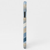 Custom Dark Blue Gray Taupe Brown Beige Streifen iPhone Hülle (Rechte Seite)
