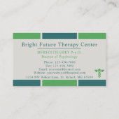 Custom Dark Blue Green Grey Docs & Nurses Visitenkarte (Rückseite)